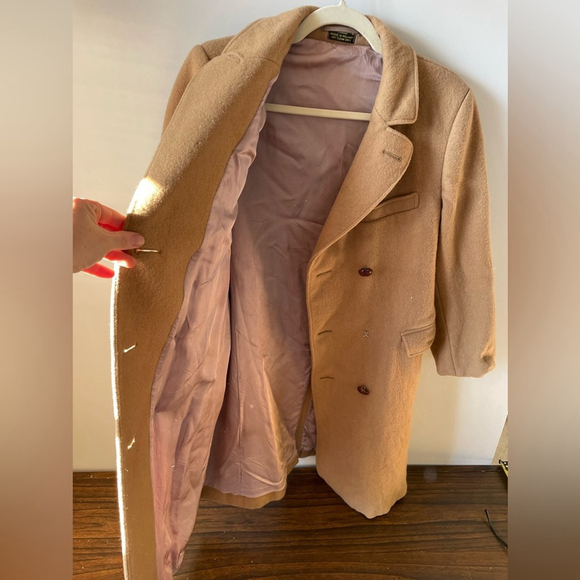 Gant, camel color wool mid-length fully lined designer trench coat vintage VGUC - Picture 6 of 12